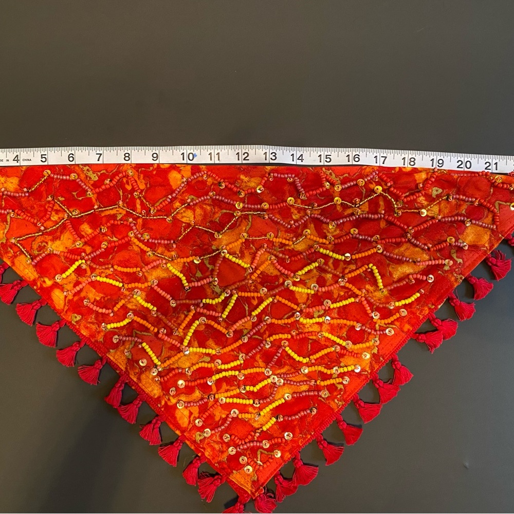 Beaded embroidered neck scarf. Original hand made with tag